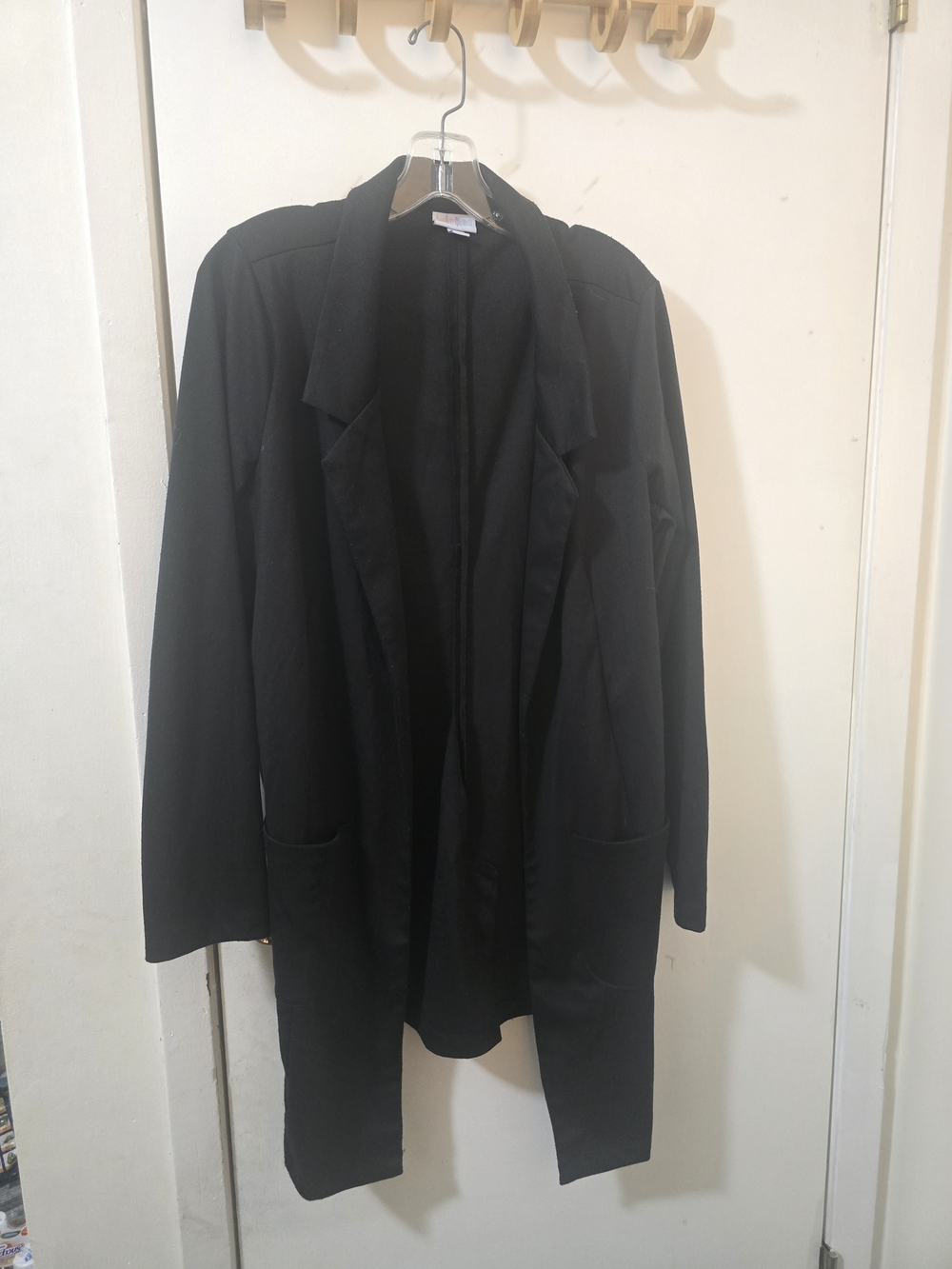 LuLaRoe Gwen Long Blazer Solid Black Size Large